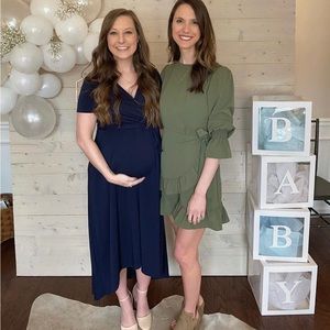 Pink Blush Maternity Wrap Dress